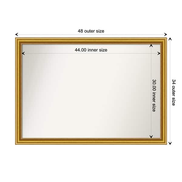dimension image slide 12 of 93, Wall Mirror Choose Your Custom Size - Extra Large, Townhouse Gold Wood