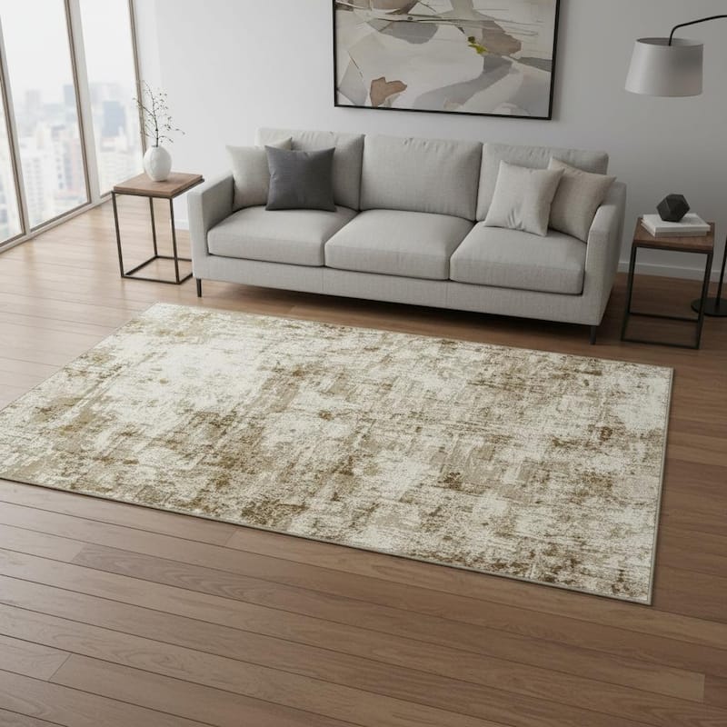 HomeRoots Abstract Modern Rectangle Area Rug - 5' X 7'