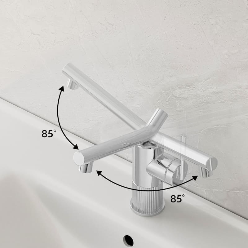 8"H Solid Brass Creative Single Handle Single Hole Bathroom Sink Faucet