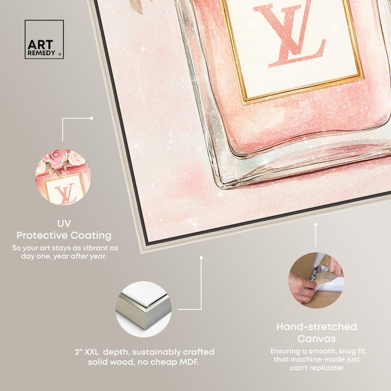 Delicate Floral Perfume Blush Canvas by Art Remedy