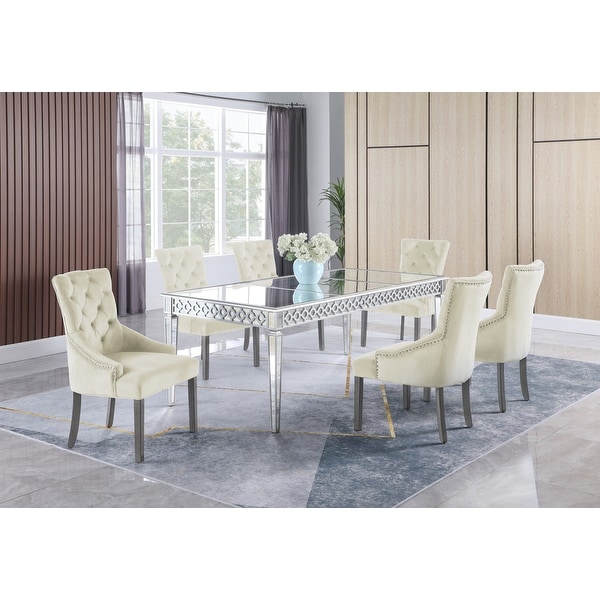 Best Master Furniture Mirrored 7 piece Dining Set On Sale Bed
