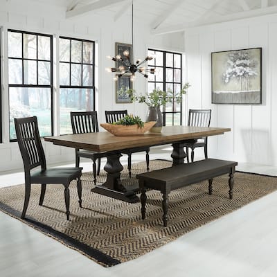 Harvest Home Chalkboard 6 Piece Trestle Table Set