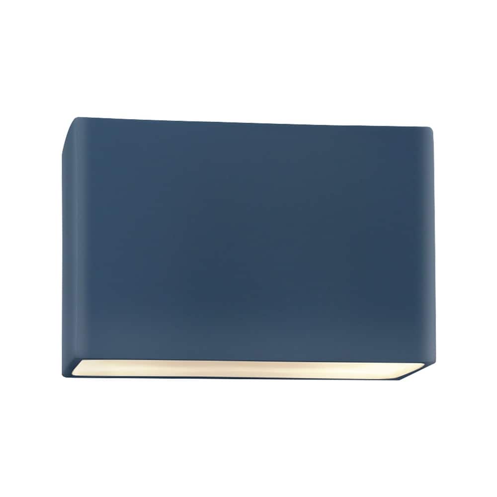 Justice Design Group Ambiance Really Big ADA Outdoor Ceramic Rectangle Wall Sconce with Open Top & Bottom