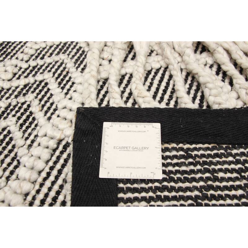 ECARPETGALLERY Braid weave Sienna Black Wool Rug - 4'11 x 8'3