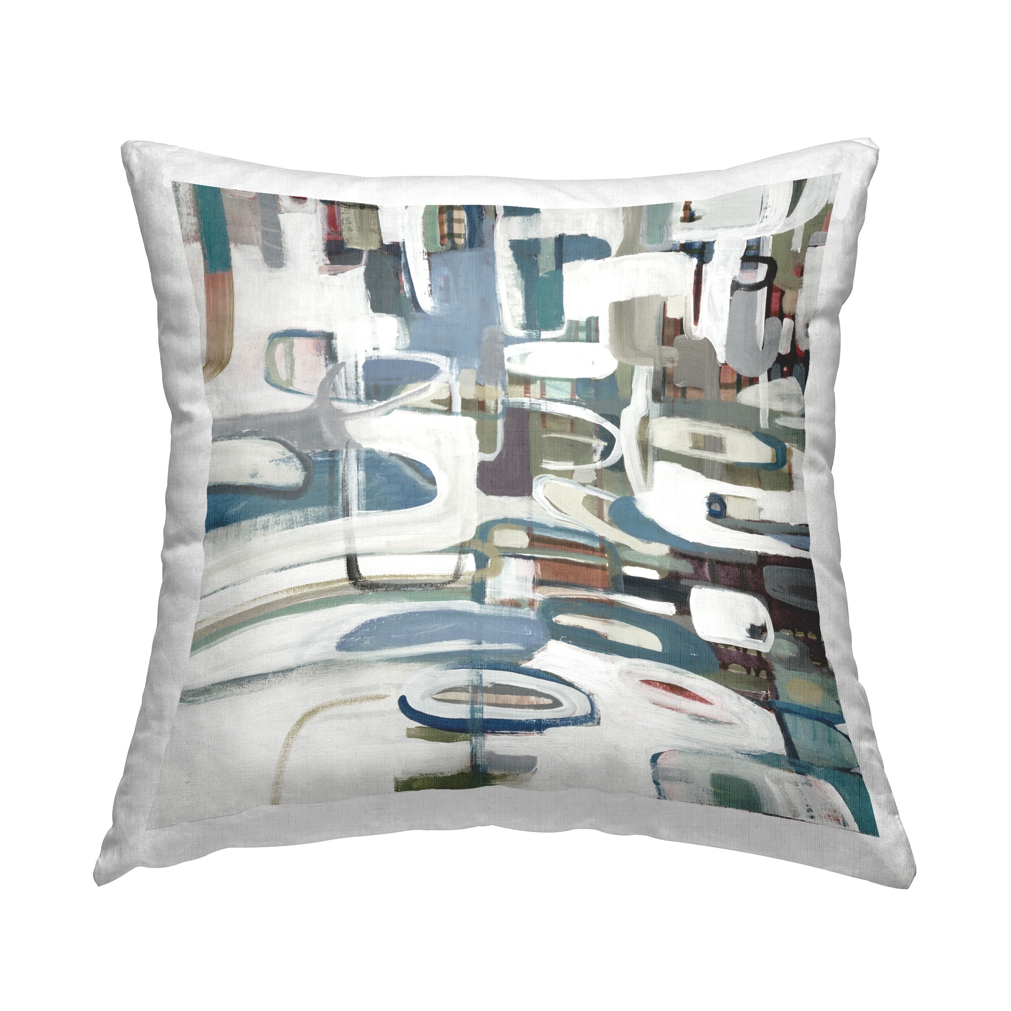 Stupell Blue & White Shapes Decorative Printed Throw Pillow Design by Lisa Ridgers