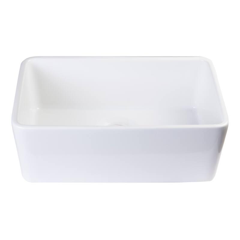 ALFI AB503-W White Fireclay 23-inch Single Bowl Farmhouse Kitchen Sink