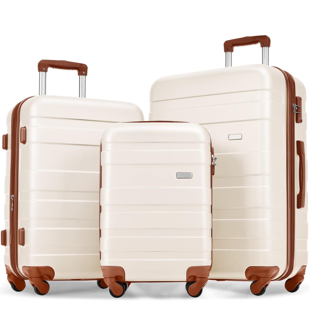 New Model ABS Hardshell 3 Piece Luggage Sets, Lightweight Durable Suitcase with Spinner Wheels and TSA Lock, for Travel