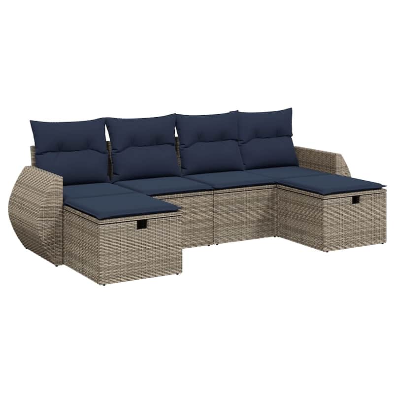 6-Piece Modular Garden Sofa Set - 21.7" x 24.4" x 27.2"