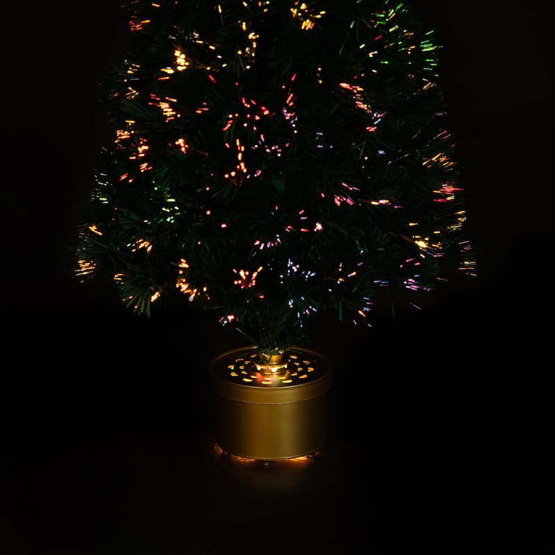 Pre-Lit Color Changing Fiber Optic Artificial Christmas Tree - 4' - Multi-color Lights - 4 Foot