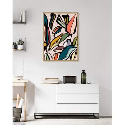 Kate and Laurel Sylvie Fanciful Ficus Framed Canvas by Alicia Bock
