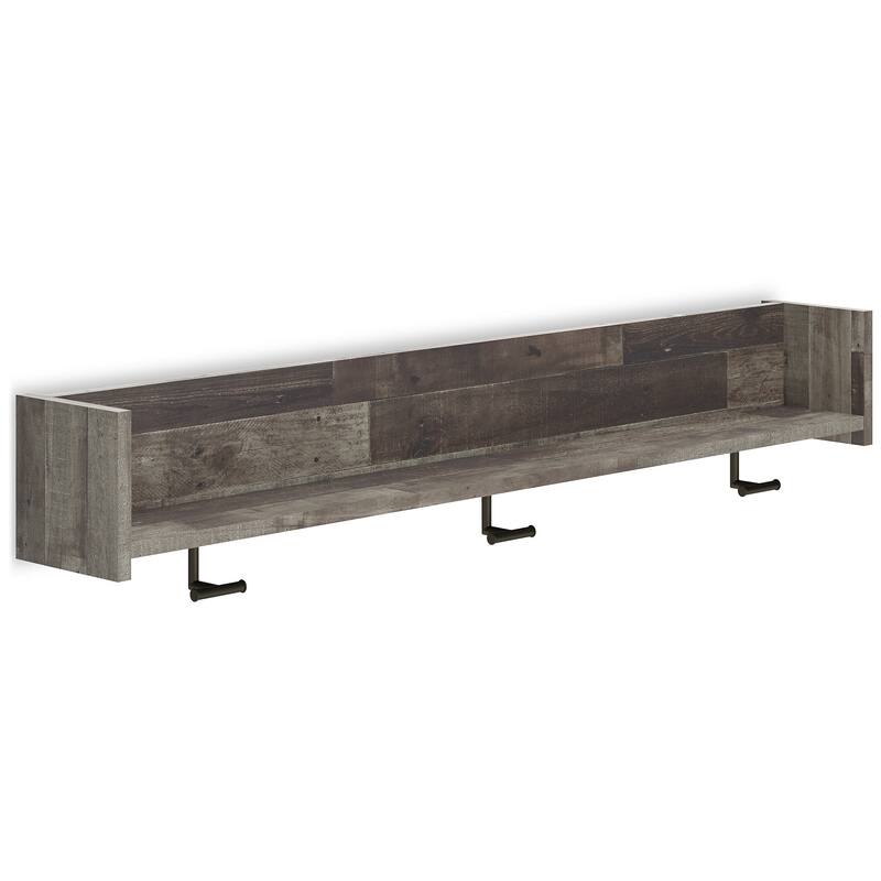 Signature Design by Ashley Wall Mounted Coat Rack with Shelf - 52.75" W x 7.5" D x 7.5" H