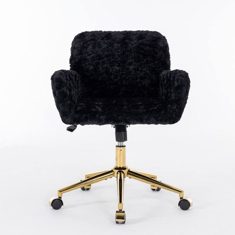 Office Chair Home Office Chair with 360°Swivel and Golden Metal Base