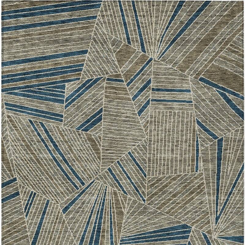 HomeRoots Geometric Transitional Rectangle Outdoor Rug