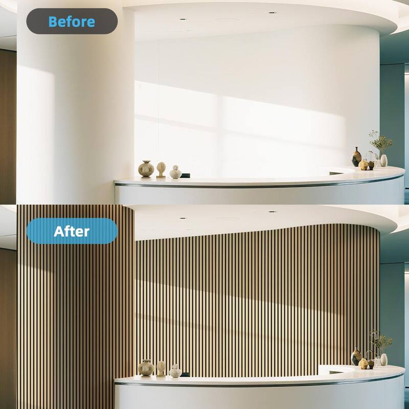 Art3d Flex Acoustic 3D Wall Panel 95.3"x23.8" Oak