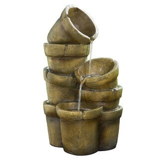 Stacked Pots Outdoor Garden Fountain
