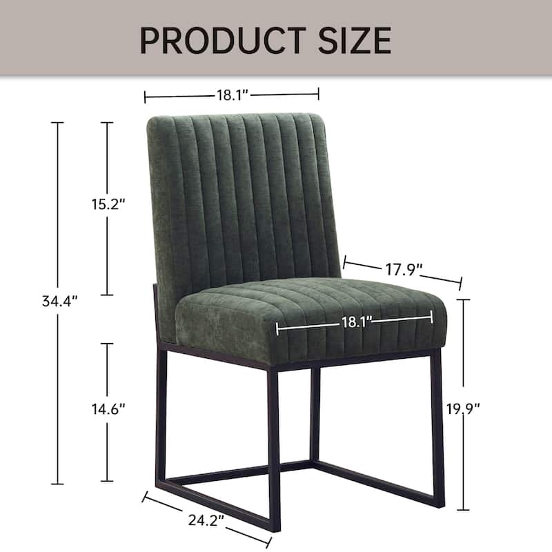 Mid Century Modern Dining Chair with Black Metal Legs