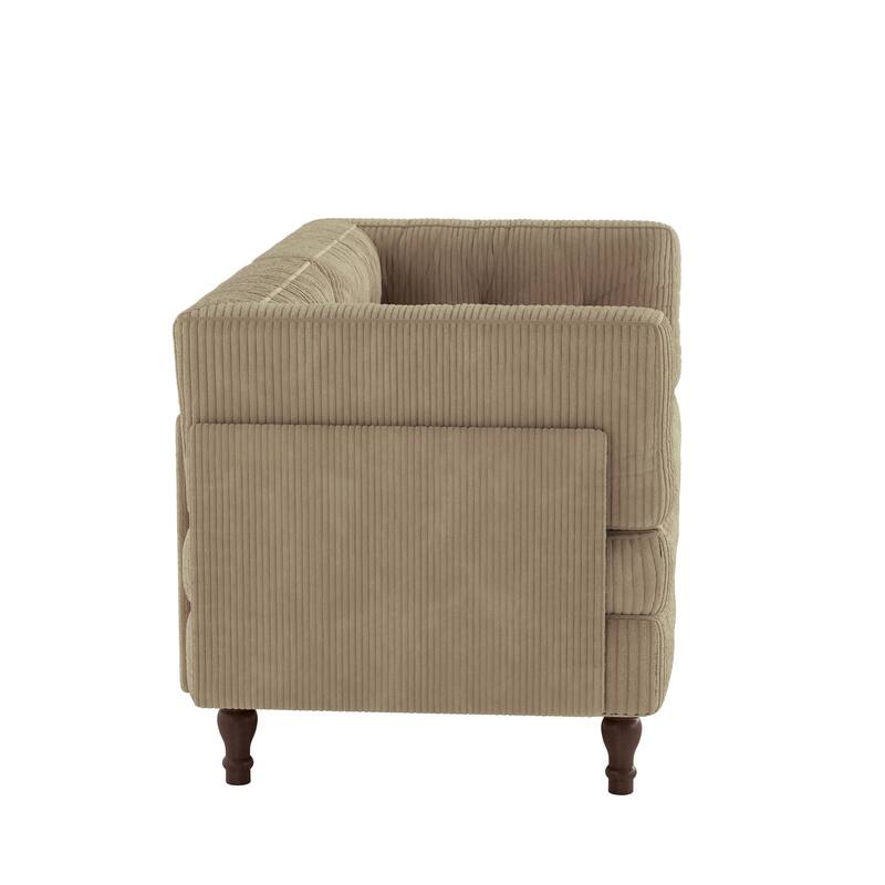 Modular Corduroy Corner Sectional Sofa Couch Set with Tufted Cushion