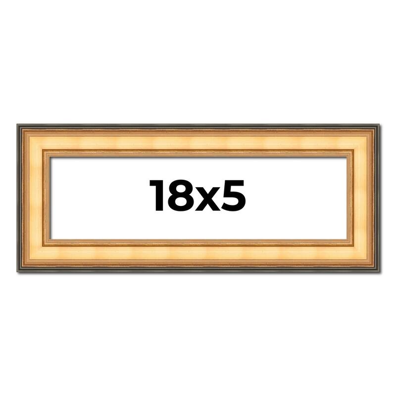 18x5 Frame Gold Plein Aire Solid Wood Picture Frame Width 2 Inches |