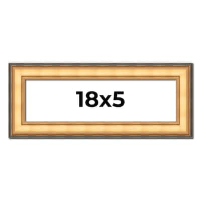 18x5 Frame Gold Plein Aire Solid Wood Picture Frame Width 2 Inches |
