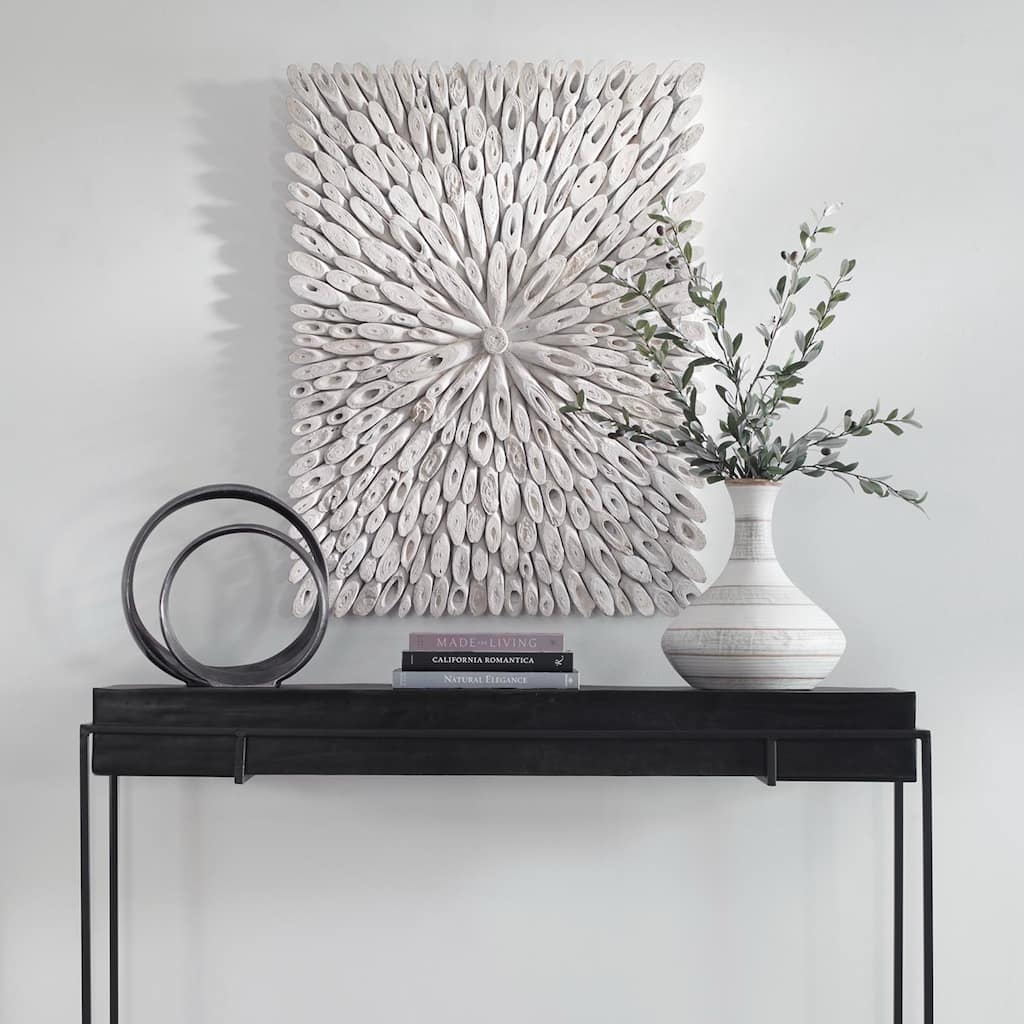 Sunburst Wooden Wall Decor - 39.25" - White