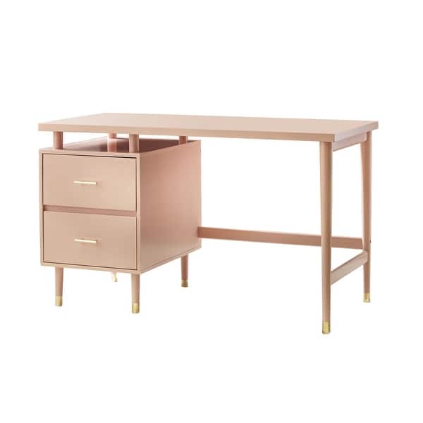 Simple Living Margo 2-drawer Mid-Century Modern Desk - Blush Pink