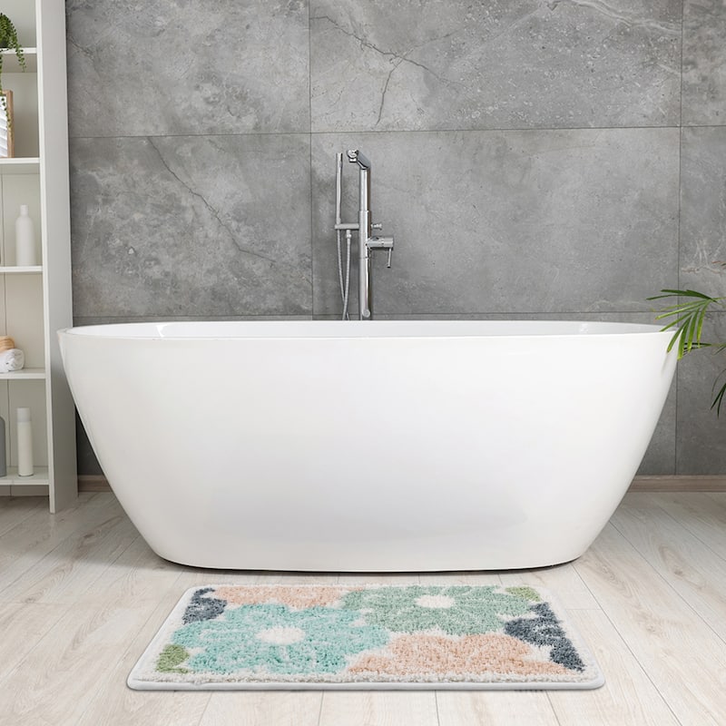Non Slip Bath Mat for Bathroom Absorbent Fluffy Soft Bathroom Mat Microfiber Bathroom Floor Rug