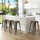 preview thumbnail 15 of 22, Bar Stools Set of 4 Stackable Metal Bar Stools Industrial Counter Height Stools Backless Barstools with Wooden Seats Rust - Bar Height