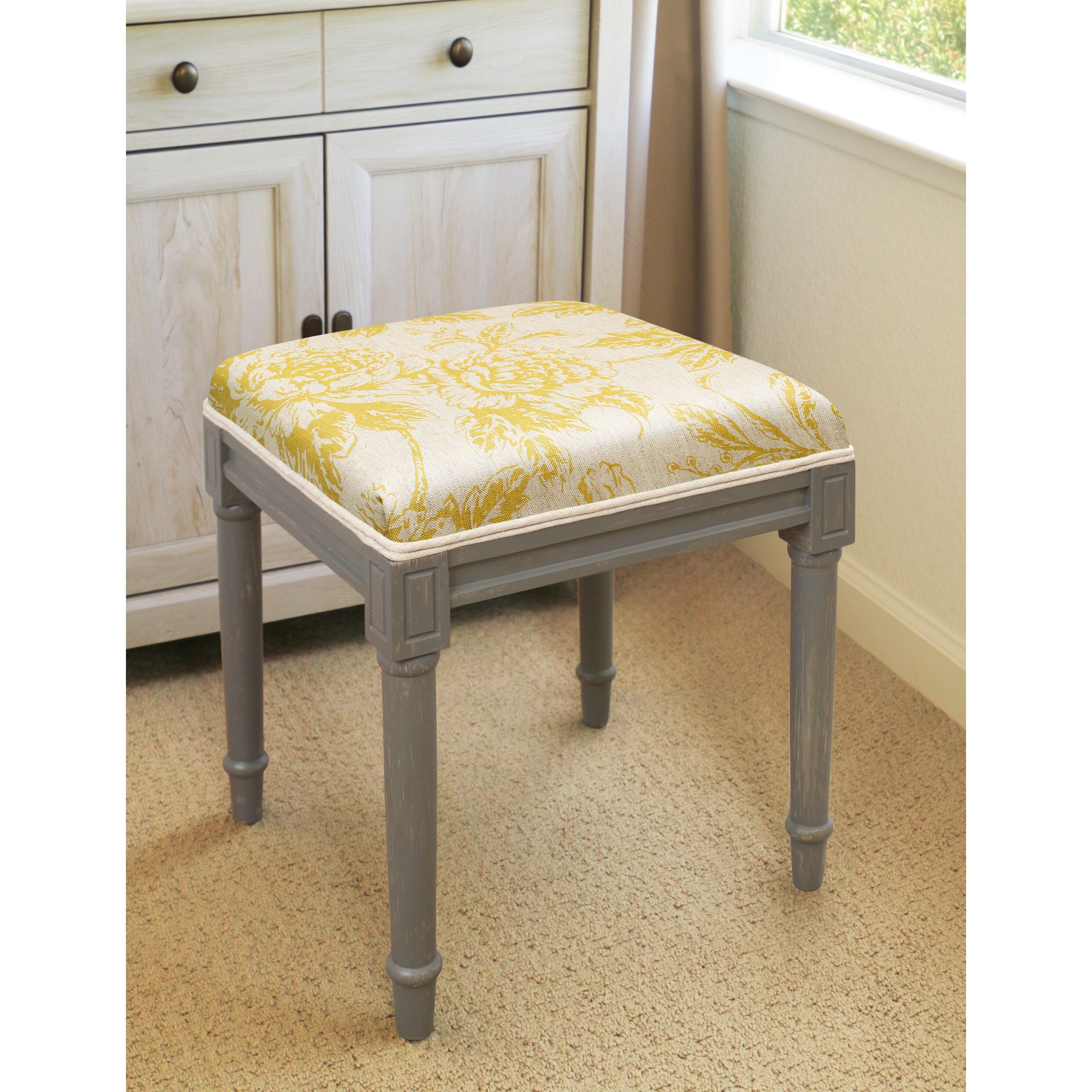 Mustard outlet vanity stool