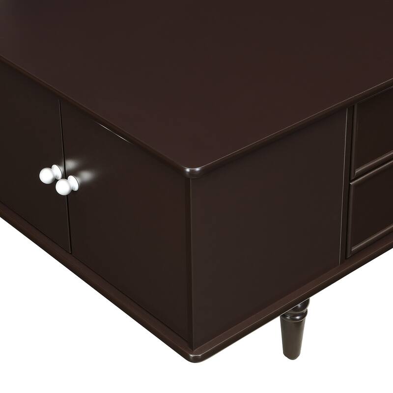 47" Wood Rectangle Coffee Table with Drawers
