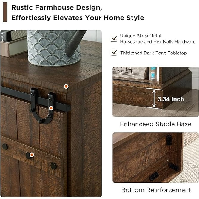 75" Farmhouse TV Stand, Media Console Table, Entertainment Center