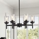 preview thumbnail 1 of 29, Modern Black Farmhouse Chandelier Dining Room Light Fixture Over Table Industrial Lighting for Living Room Foyer Kitchen 25.03in-6lights