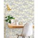 NextWall Cyprus Blossom Peel and Stick Removable Wallpaper - 20.5 in. W x 18 ft. L - Buttercup & Grey