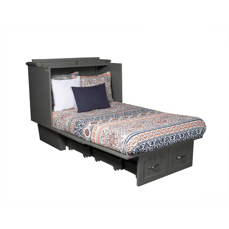 Murphy Bed Chest - Storage Drawer & USB Charger - Space Saving Furniture