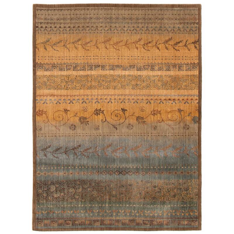 ECARPETGALLERY Machine Woven Kyra Tan Wool Rug - 5'6 x 7'3 - Tan - 5'6 x 7'3