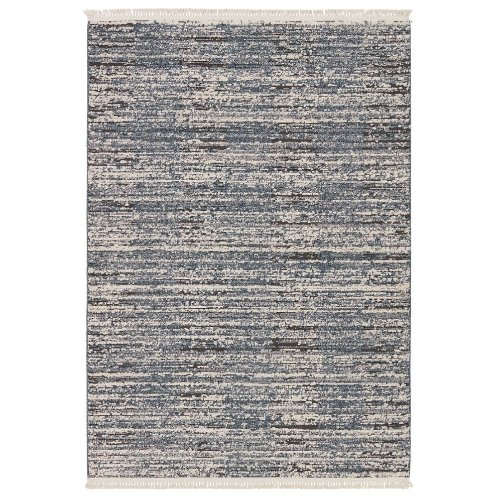 Ragnar Striped Blue/ Gray Area Rug (4'X6')