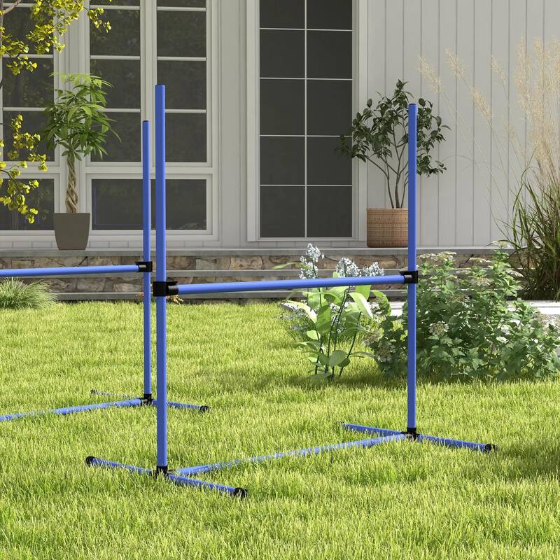 8-PCS Dog Agility Set with Adjustable Height Jump Bars, Carry Bag