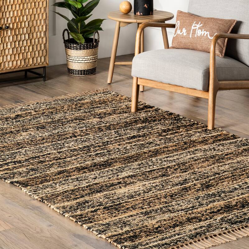 Nuloom Julane Striped Jute Tassel Area Rug