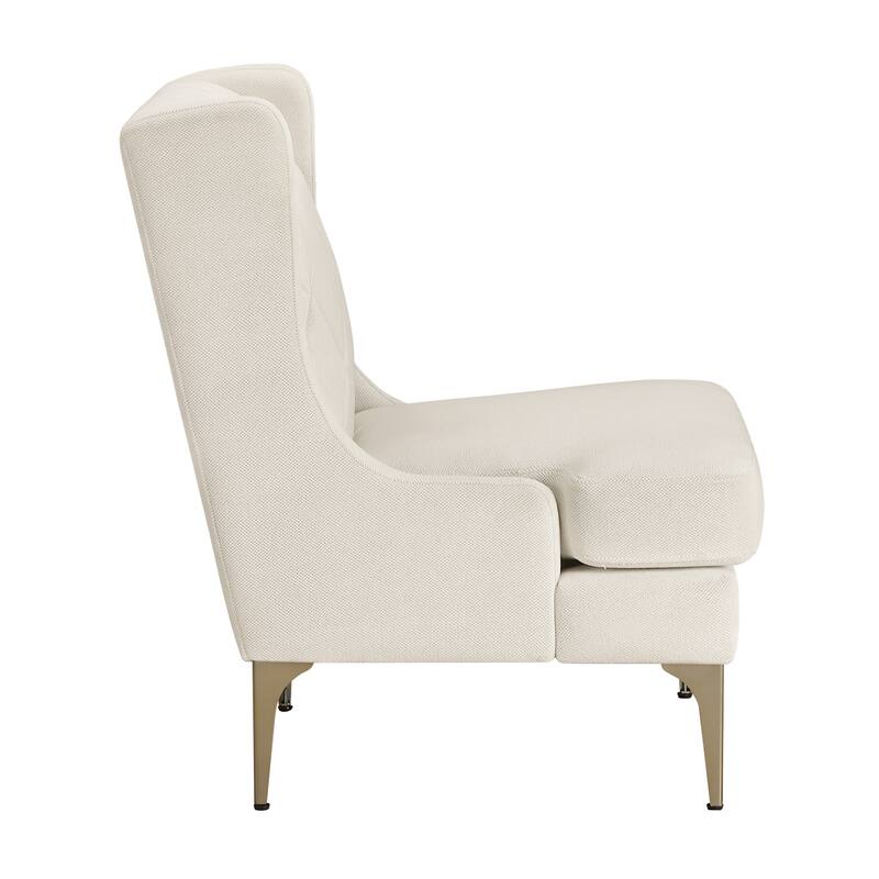 Margo 28" Chenille Accent Chair - Brushed Gold Finish Metal Legs