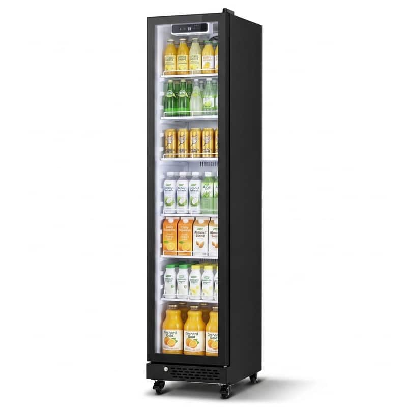 Yeego 16.93" Commercial Beverage Refrigerator Cooler, Glass Door Merchandiser Fridge, Freestanding Display Refrigerator