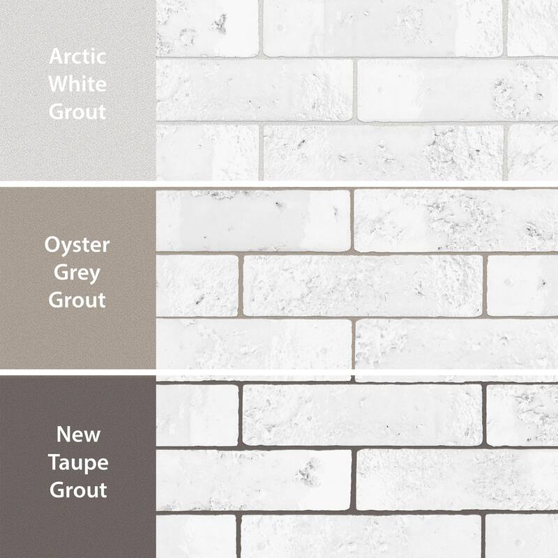 Merola Tile Arches Brick White 2-1/2" x 9-7/8" Ceramic Wall Tile