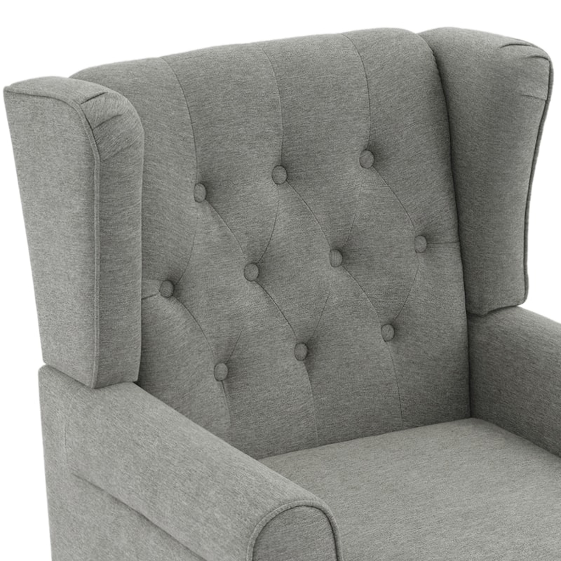 Modern Button Tufted Wingback Accent Chair Upholstered Armchair