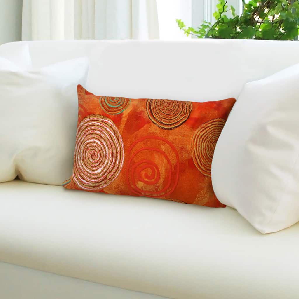 Liora Manne Visions III Graffiti Swirl Indoor/Outdoor Pillow Warm 12"X20"