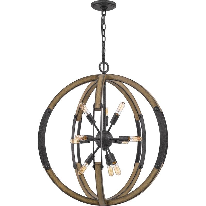 Babaton 10-Light Pendant in Old Black Finish