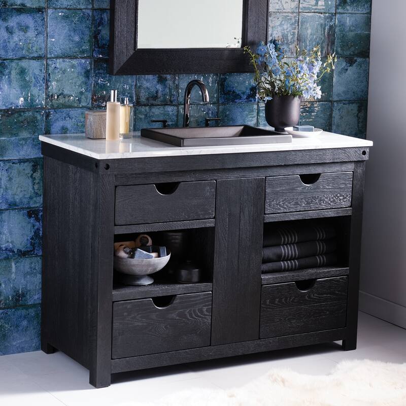 Vintner's Freestanding Reclaimed Oak Bathroom Vanity (Base Only)