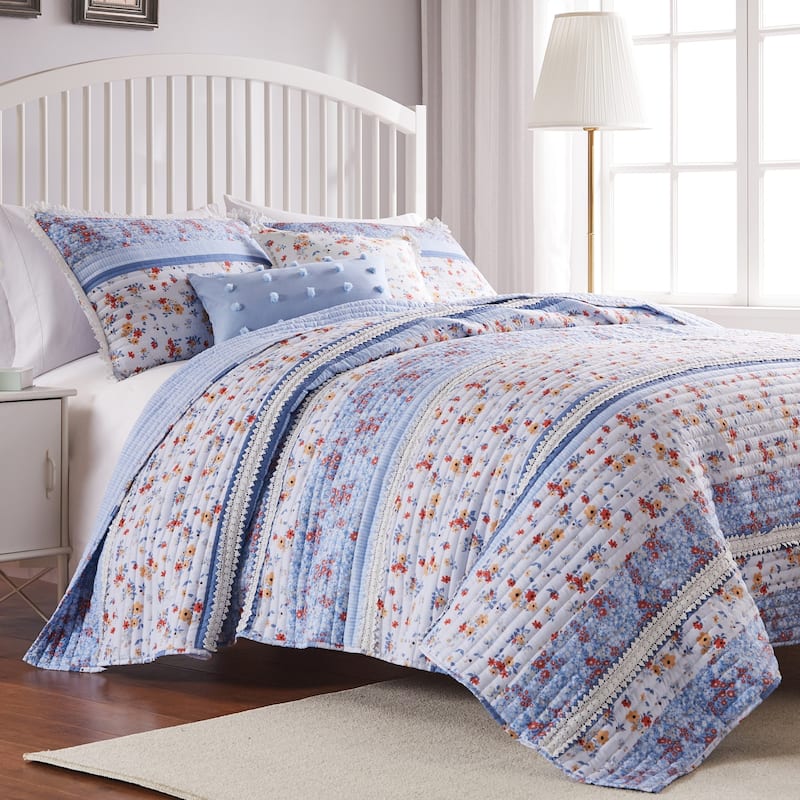 Greenland Home Fashions Betty Lace-Embellished Shabby Chic Quilt Set