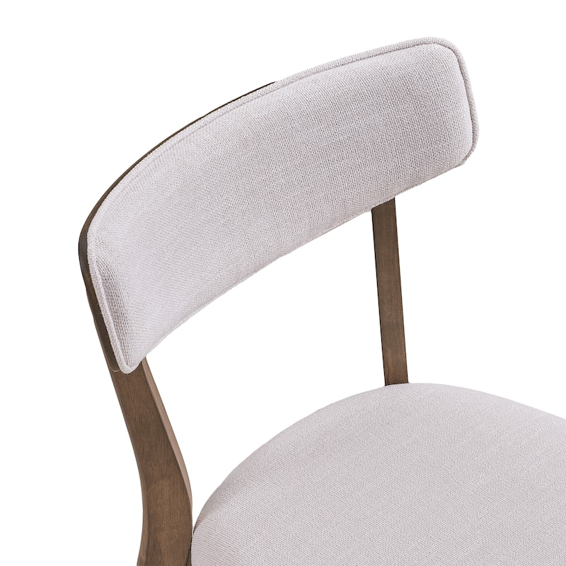 Chazz Mid-Century Modern Upholstered Rubberwood Dining Chairs (Set of 2) by Christopher Knight Home