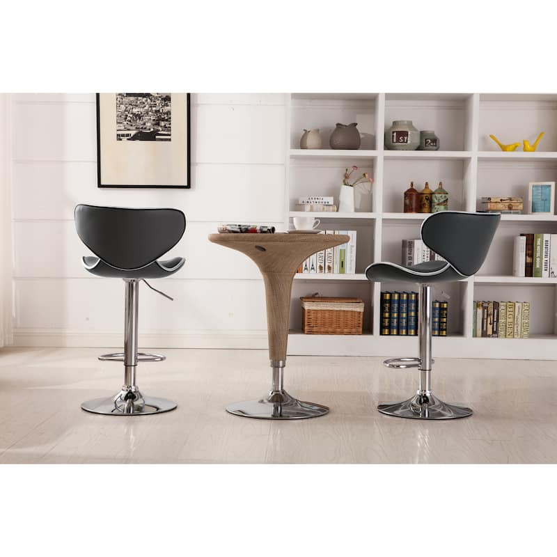 Roundhill Furniture Masaccio Leatherette Airlift Adjustable Swivel Barstool (Set of 2)