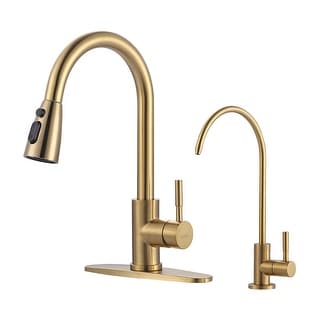 WOWOW Single Handle Pull Down Kitchen Faucet with Water Filter Faucet