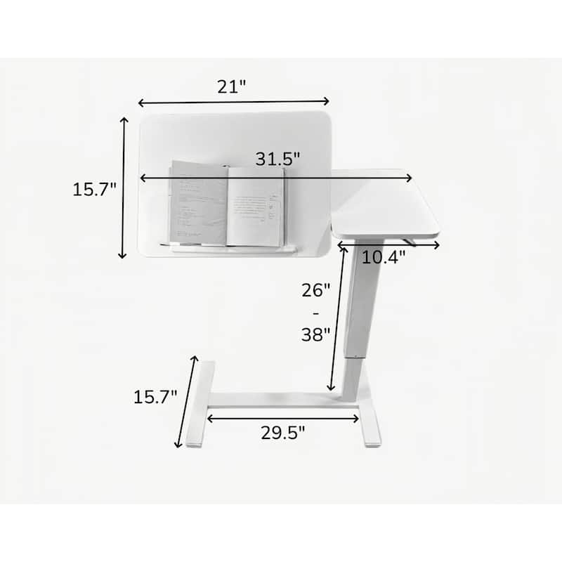 Mobile Rolling Overbed Table with Adjustable Tilting Laptop Tray