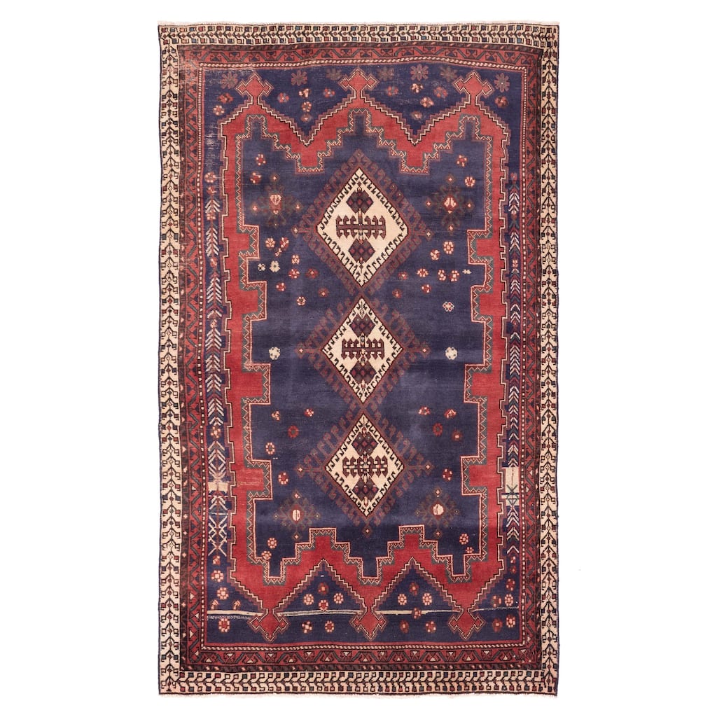ECARPETGALLERY Hand-knotted Konya Anatolian Navy Wool Rug - 4'7 x 8'0